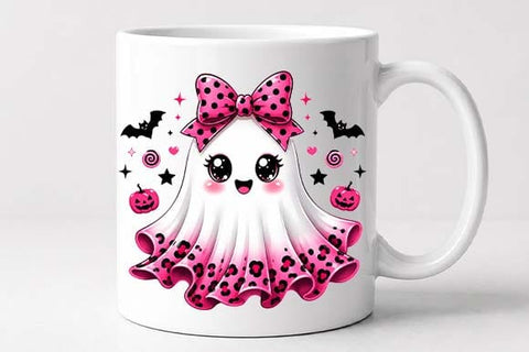 Pink Leopard Ghost PNG, Cute Coquette Halloween Sublimation SVG BillahCrafts 