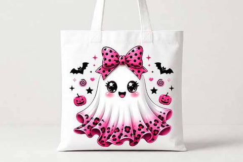 Pink Leopard Ghost PNG, Cute Coquette Halloween Sublimation SVG BillahCrafts 