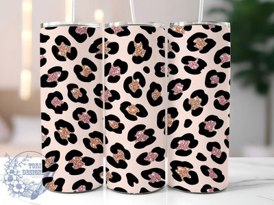 Pink Leopard Glitter 20oz Tumbler, Leopard Print, Pink Glitter, Bold Design, Glam Style, Chic Vibes, 20oz Wrap, Sublimation Tumbler Sublimation ToriDesigns 