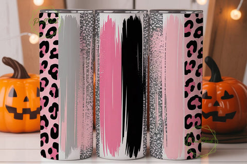 Pink Leopard Glitter Tumbler Wrap Sublimation PixelChick 