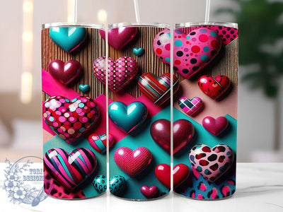 Pink Leopard Heart Tumbler, Leopard Print, Valentine Theme, Romantic Pattern, Bold Chic Style, Cute Festive Wrap, 20Oz Tumbler, Sublimation Sublimation ToriDesigns 