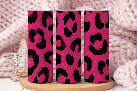 Pink Leopard Print 20oz Tumbler Wrap Sublimation DesignSVG 