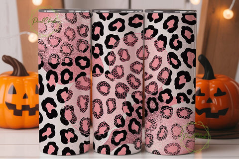 Pink Leopard Print 20oz Tumbler Wrap Sublimation PixelChick 