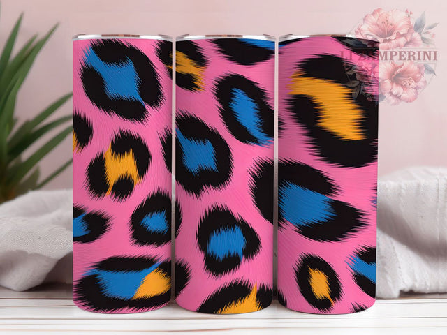 Pink Leopard Print Tumbler, Pink Animal Print, Trendy Leopard, Glam Tumbler, Bold Pink Pattern, 20oz Tumbler, Sublimation Design Sublimation Li Zamperini 