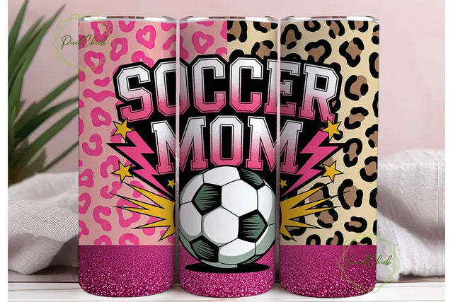 Pink Leopard Soccer Mom 20oz Tumbler Sublimation PixelChick 