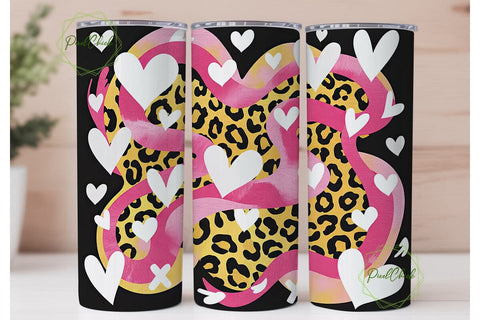 Pink Leopard Valentine's 20oz Tumbler Sublimation PixelChick 