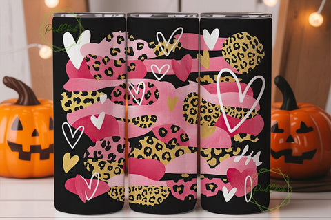 Pink Leopard Valentine's 20oz Tumbler Sublimation PixelChick 