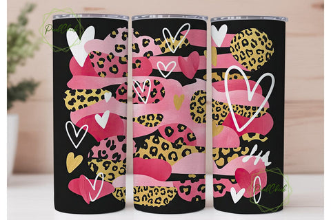 Pink Leopard Valentine's 20oz Tumbler Sublimation PixelChick 