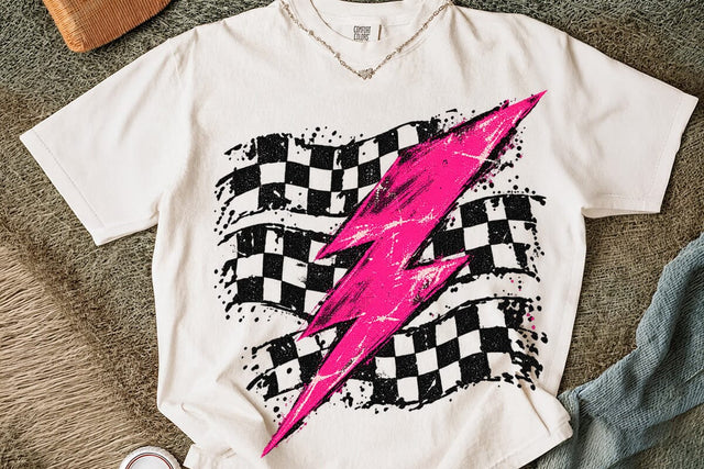 Pink Lightning Bolt Sublimation Design PNG SVG DesignDestine 