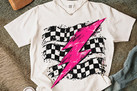 Pink Lightning Bolt Sublimation Design PNG SVG DesignDestine 
