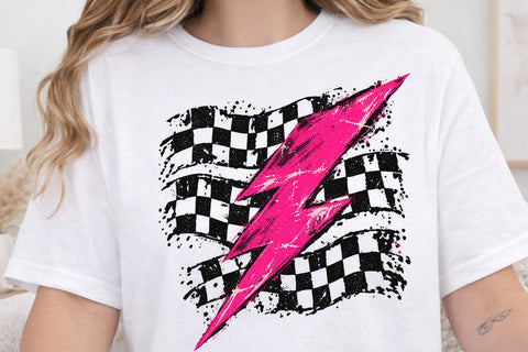 Pink Lightning Bolt Sublimation Design PNG SVG DesignDestine 