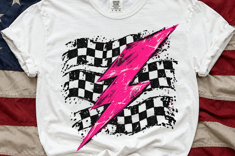 Pink Lightning Bolt Sublimation Design PNG SVG DesignDestine 