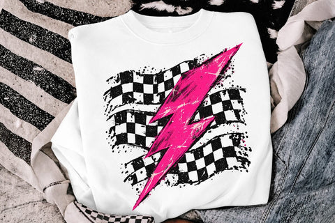 Pink Lightning Bolt Sublimation Design PNG SVG DesignDestine 