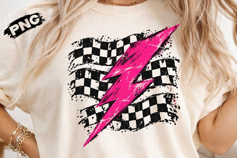 Pink Lightning Bolt Sublimation Design PNG SVG DesignDestine 