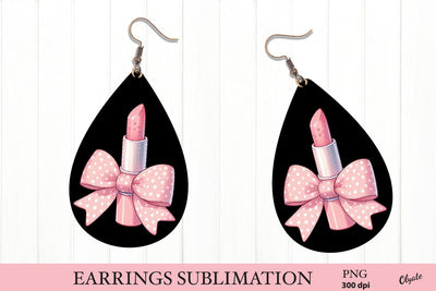 Pink Lipstick Coquette Earring PNG. Valentine’s Day PNG Sublimation Olga Terlyanskaya 