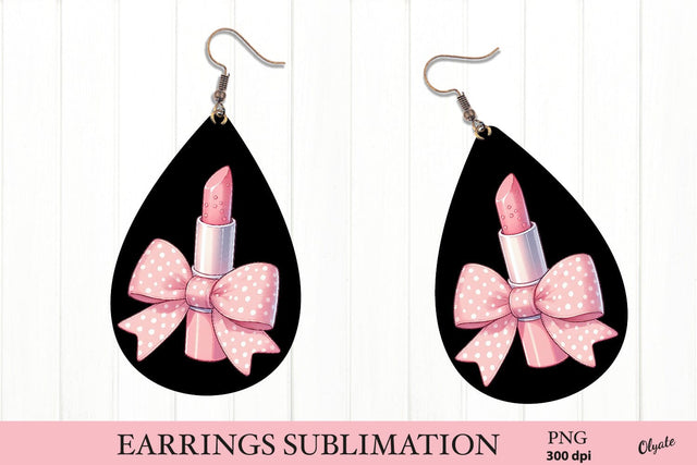 Pink Lipstick Coquette Earring PNG. Valentine’s Day PNG Sublimation Olga Terlyanskaya 