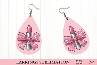 Pink Lipstick Coquette Earring PNG. Valentine’s Day PNG Sublimation Olga Terlyanskaya 