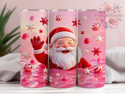 Pink Liquid Santa Christmas 20oz Tumbler, Pink Liquid, Santa Design, Christmas Theme, Sublimation Wrap, 20oz Tumbler, Festive Aesthetic, Holiday Charm Sublimation Li Zamperini 