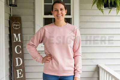 Pink long-sleeve t-shirt mockup design Mock Up Photo Designangry 