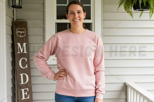 Pink long-sleeve t-shirt mockup design Mock Up Photo Designangry 