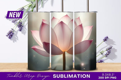 Pink Lotus Flower Soft Glow Tumbler Png Sublimation Regulrcrative 