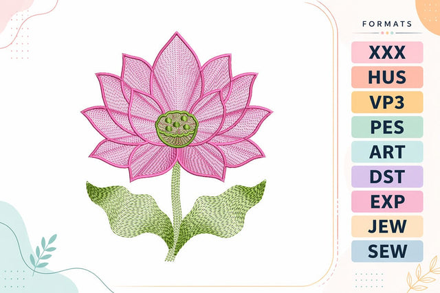 Pink Lotus Zen Embroidery Design Embroidery/Applique DESIGNS sg embroidery 