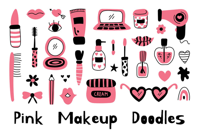 Pink Makeup Doodles Sublimation Rin Green 