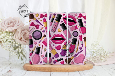 Pink Makeup Glam 20oz Tumbler Sublimation sassyprint 