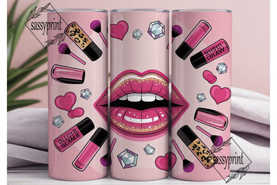 Pink Makeup Glam 20oz Tumbler Sublimation sassyprint 