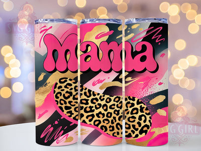 Pink Mama Leopard 20oz Tumbler, Leopard Abstract Design, Sublimation Wrap, 20oz Tumbler Design, PNG Tumbler Wrap, Animal Print, Mom Gift Sublimation SvggirlplusArt 