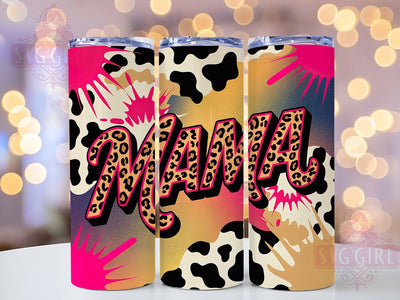 Pink Mama Leopard 20oz Tumbler, Leopard Abstract Design, Sublimation Wrap, 20oz Tumbler Design, PNG Tumbler Wrap, Animal Print, Mom Gift Sublimation SvggirlplusArt 