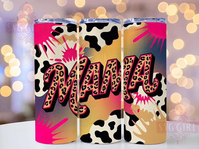 Pink Mama Leopard 20oz Tumbler, Leopard Abstract Design, Sublimation Wrap, 20oz Tumbler Design, PNG Tumbler Wrap, Animal Print, Mom Gift Sublimation SvggirlplusArt 