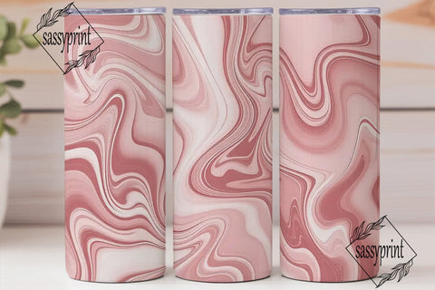 Pink Marble Fluid Art 20oz Tumbler Wrap Sublimation sassyprint 