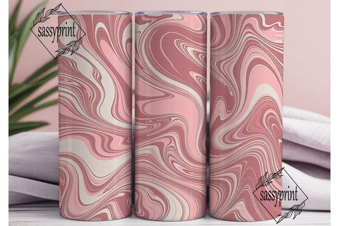 Pink Marble Fluid Art 20oz Tumbler Wrap Sublimation sassyprint 