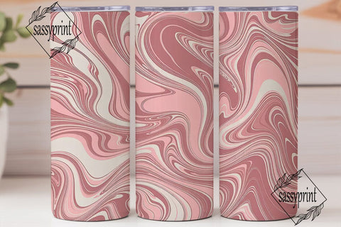 Pink Marble Fluid Art 20oz Tumbler Wrap Sublimation sassyprint 