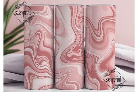 Pink Marble Fluid Art 20oz Tumbler Wrap Sublimation sassyprint 