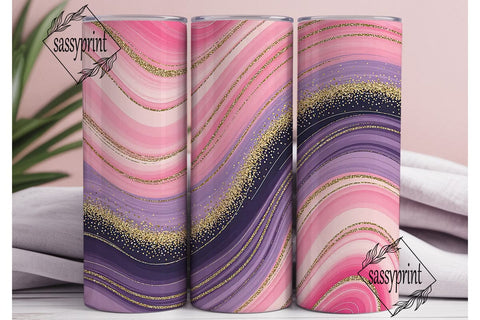 Pink Marble Glitter 20oz Tumbler Wrap Sublimation sassyprint 