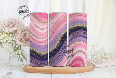 Pink Marble Glitter 20oz Tumbler Wrap Sublimation sassyprint 