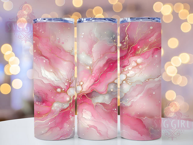Pink Marble Glitter Bling Tumbler, Diamond Glitter Wrap, 20oz Glam Sublimation, Luxury Aesthetic Design, Elegant Sparkle Print, Chic Bling Gift, Classy Girly Tumbler Sublimation SvggirlplusArt 