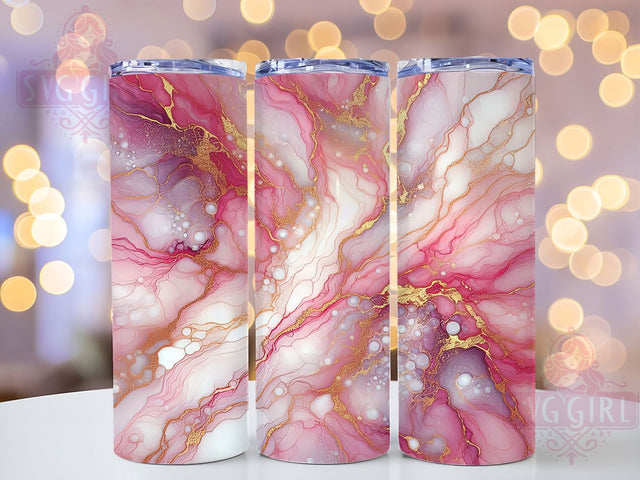 Pink Marble Glitter Bling Tumbler, Diamond Glitter Wrap, 20oz Glam Sublimation, Luxury Aesthetic Design, Elegant Sparkle Print, Chic Bling Gift, Classy Girly Tumbler Sublimation SvggirlplusArt 