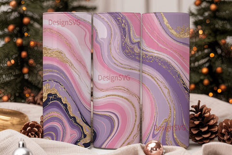 Pink Marble & Gold 20oz Tumbler Wrap Sublimation DesignSVG 
