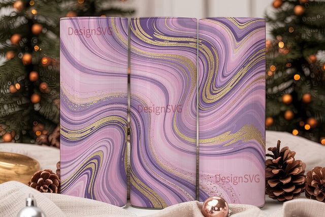 Pink Marble & Gold 20oz Tumbler Wrap Sublimation DesignSVG 