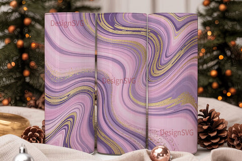 Pink Marble & Gold 20oz Tumbler Wrap Sublimation DesignSVG 