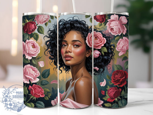 Pink Melanin Queen Tumbler, Afro American Pride Wrap, Melanin Queen Cup, 20oz Sublimation Wrap, Cultural Heritage Tumbler, Afrocentric Empowerment Cup, Stylish Pink Theme Wrap Sublimation ToriDesigns 