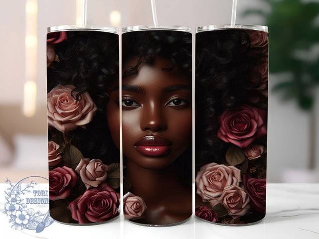 Pink Melanin Queen Tumbler, Afro American Pride Wrap, Melanin Queen Cup, 20oz Sublimation Wrap, Cultural Heritage Tumbler, Afrocentric Empowerment Cup, Stylish Pink Theme Wrap Sublimation ToriDesigns 