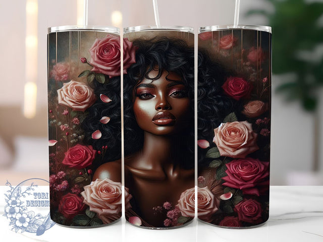 Pink Melanin Queen Tumbler, Afro American Pride Wrap, Melanin Queen Cup, 20oz Sublimation Wrap, Cultural Heritage Tumbler, Afrocentric Empowerment Cup, Stylish Pink Theme Wrap Sublimation ToriDesigns 