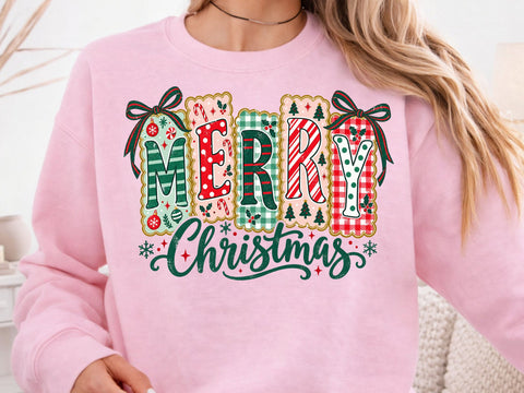 Pink Merry Christmas Leopard Letters PNG SVG DesignDestine 