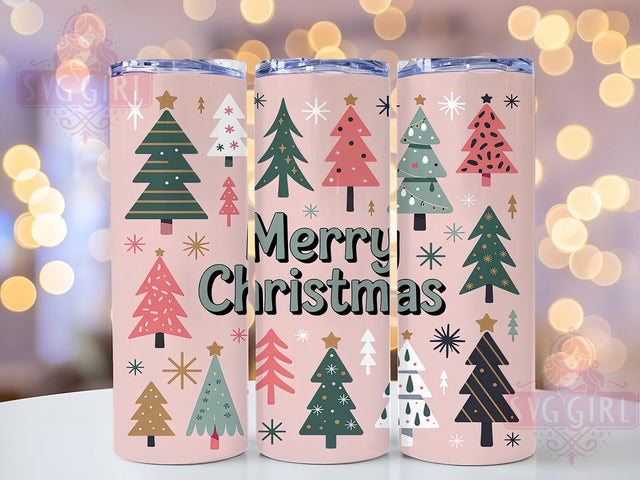 Pink Merry Xmas Christmas Tumbler, Merry Xmas Sublimation Design, Holiday Drinkware Wrap, 20oz Skinny Tumbler Wrap, Cute Pink Holiday Wrap, Festive Xmas Tumbler Design, Girly Christmas Sublimation Sublimation SvggirlplusArt 