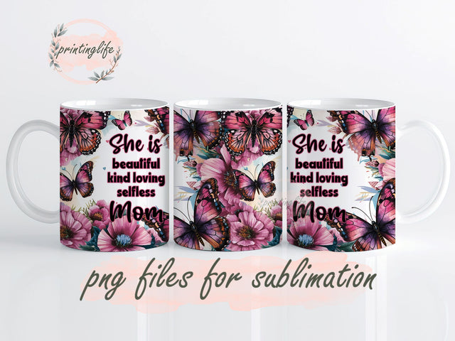 Pink Mom Breath Dragonfly Mug Wrap Design, Instant Digital Design Download Mug Wrap Design, Mug Design PNG Sublimation PrintingLife 