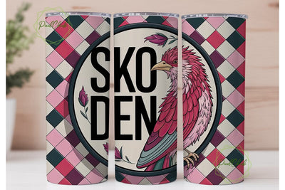 Pink Mosaic Bird 20oz Tumbler Design Sublimation PixelChick 